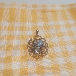 Gold and Silver Angel Pendant Necklace Charm